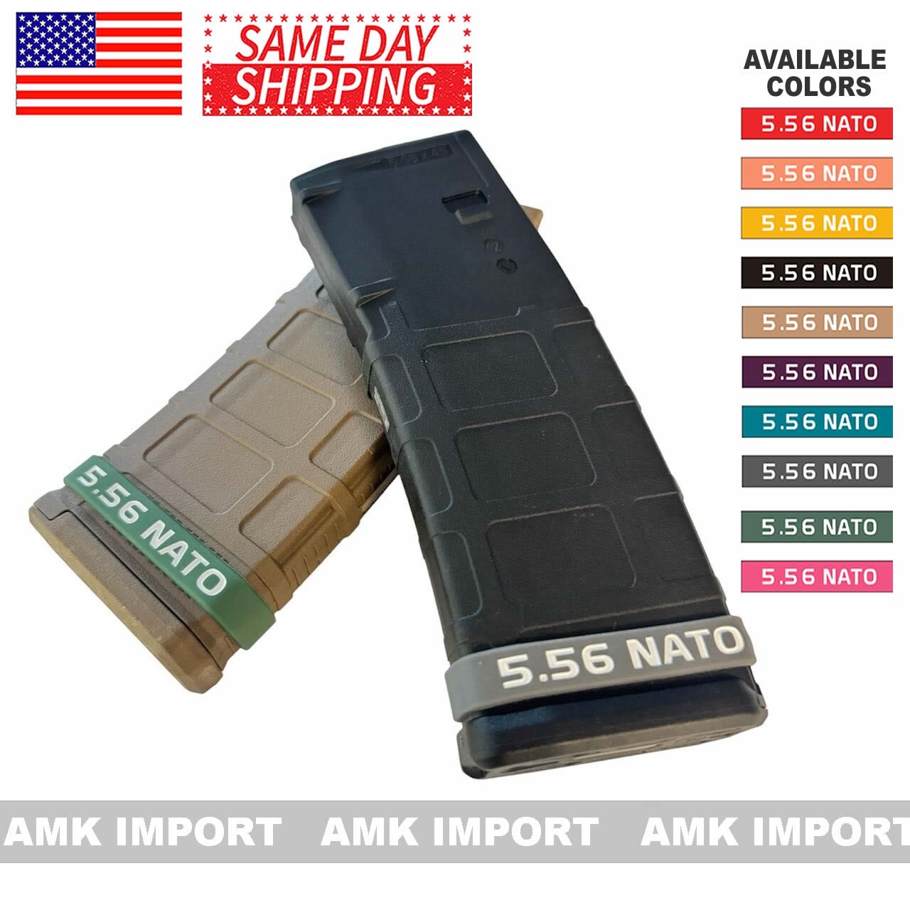 5.56 NATO Magazine ID Marking Bands / 556 NATO Upper Receiver Mag Silicone Bands