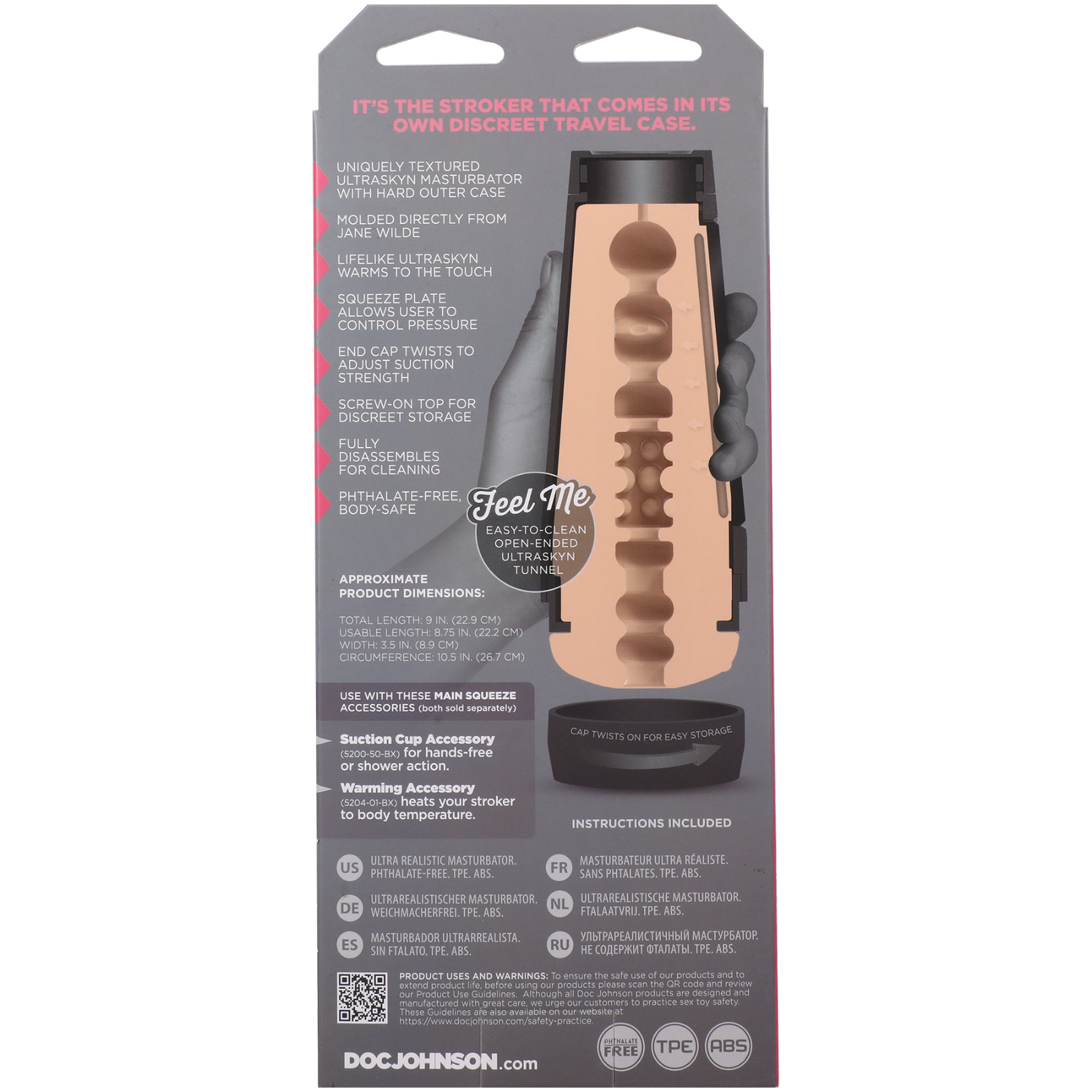 Doc Johnson Main Squeeze Jane Wilde ULTRASKYN Stroker Pocket Pussy Vanilla