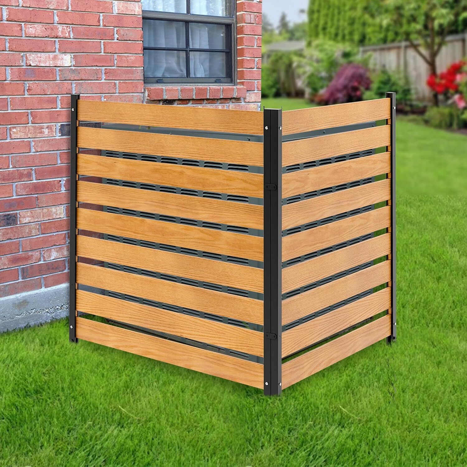 NAIZEA Air Conditioner Fence Privacy Fence Screen Trash Can Enclosure Metal Post