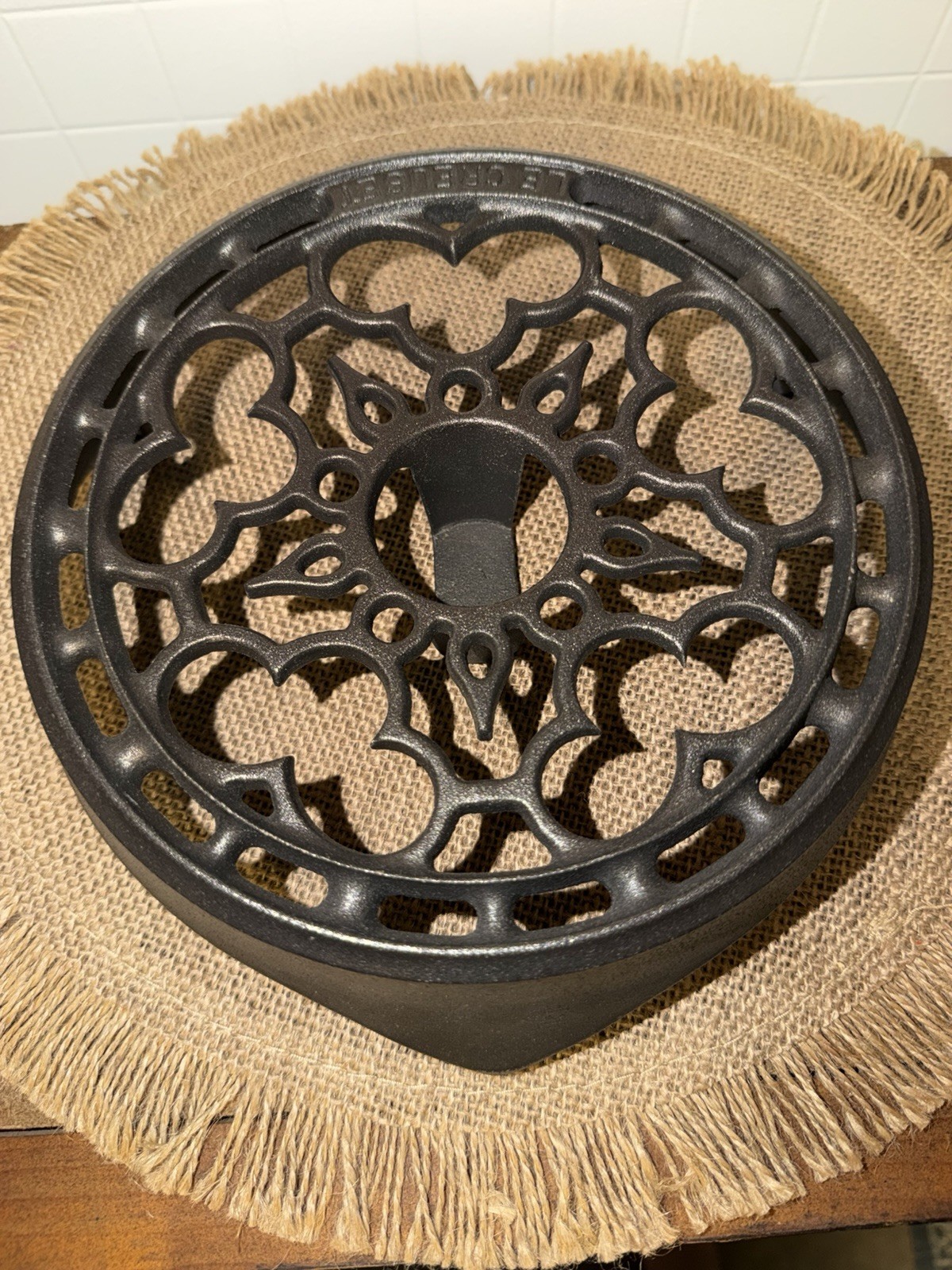 Le Creuset Enameled Cast Iron Deluxe Round Trivet, with Candle Warmer.