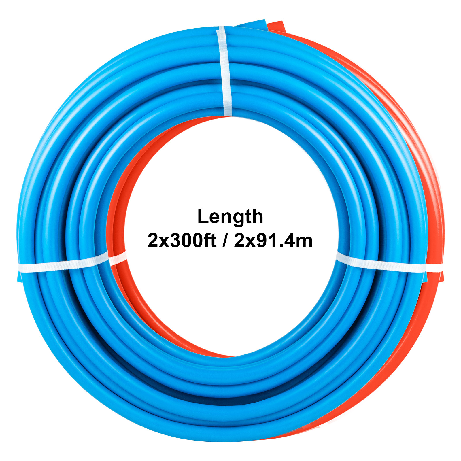 1/2" 600ft 2 Coils 300' Red & 300' Blue PEX Tubing Certified Oxygen Barrier