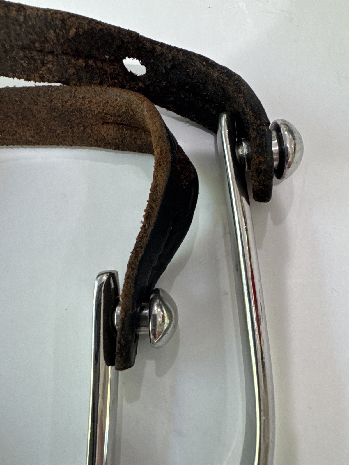 Vintage Pair Metal and Leather Western Cowboy Boot Spurs