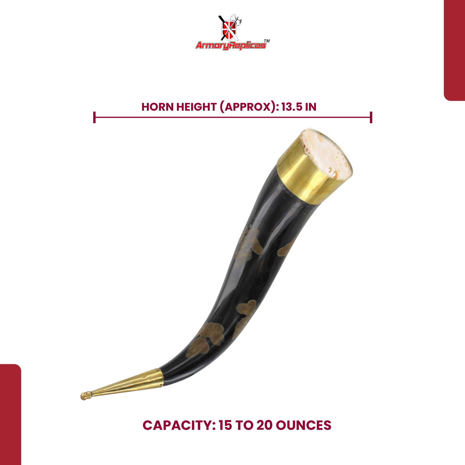 Horn of the Damned" Viking Drinking Horn - 15-20oz Handmade Natural Mug