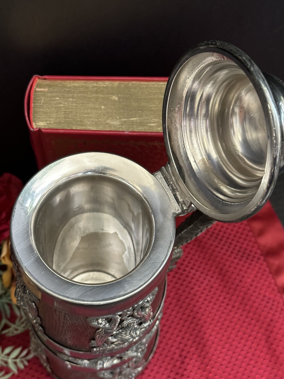 Antique Tankard St Louis Silver Co. Pat 1905 Gargoyles Dragons 15" Silver Plate