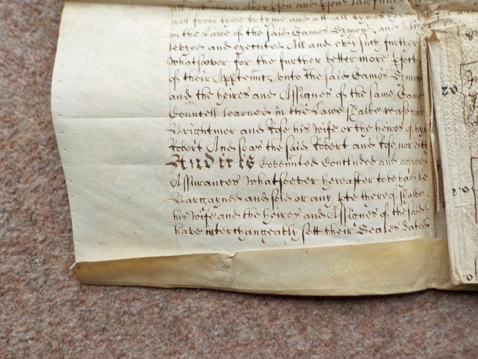 1657 Scratby Norfolk 17th century Vellum Deed Indenture detailed Vellum Schedule