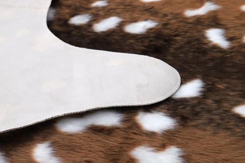 Faux Deer Rug 3x3.6 Feet Sika Deer Hide Carpet Animal Printed Rug Cow Hides