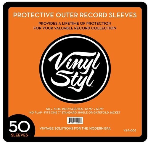 Vinyl Styl® 12 Inch Vinyl Record Outer Sleeve Polyethylene - 50 Count (Clear) [N