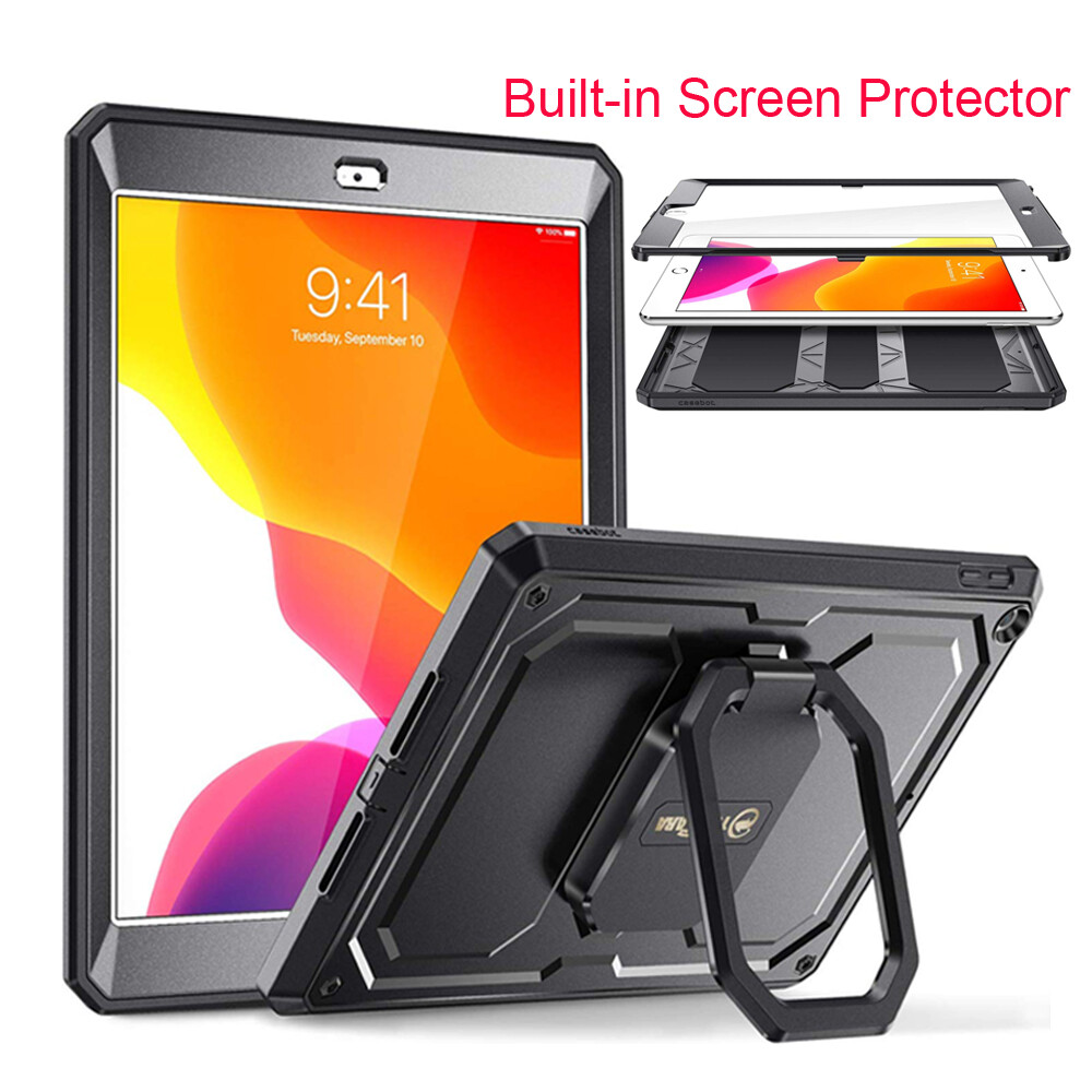 For iPad 10.2" 9th Generation 2021 Rotating Case Cover Built-in Screen Protector