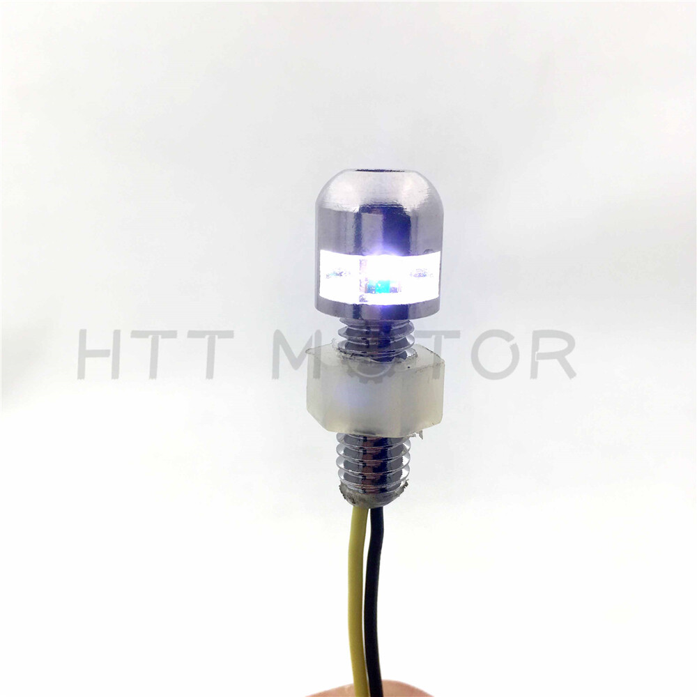 Motorcycle Chrome Universal Led License Tag Plate Bolt Lights