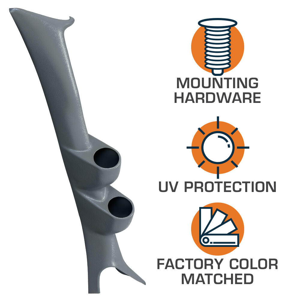 GlowShift Gray Dual Pod w Boost & Pyrometer EGT Gauges for 99-07 Ford Super Duty