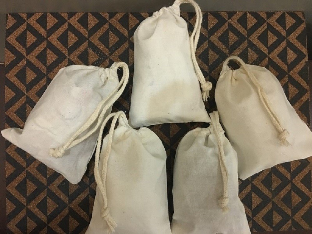8"x12" Cotton Single Drawstring Muslin Bags (Natural Color)