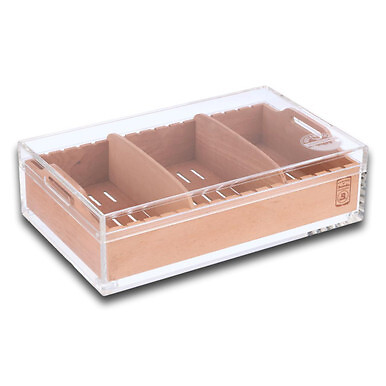 Large Acrylic 75-Cigar Humidor Powered by Boveda