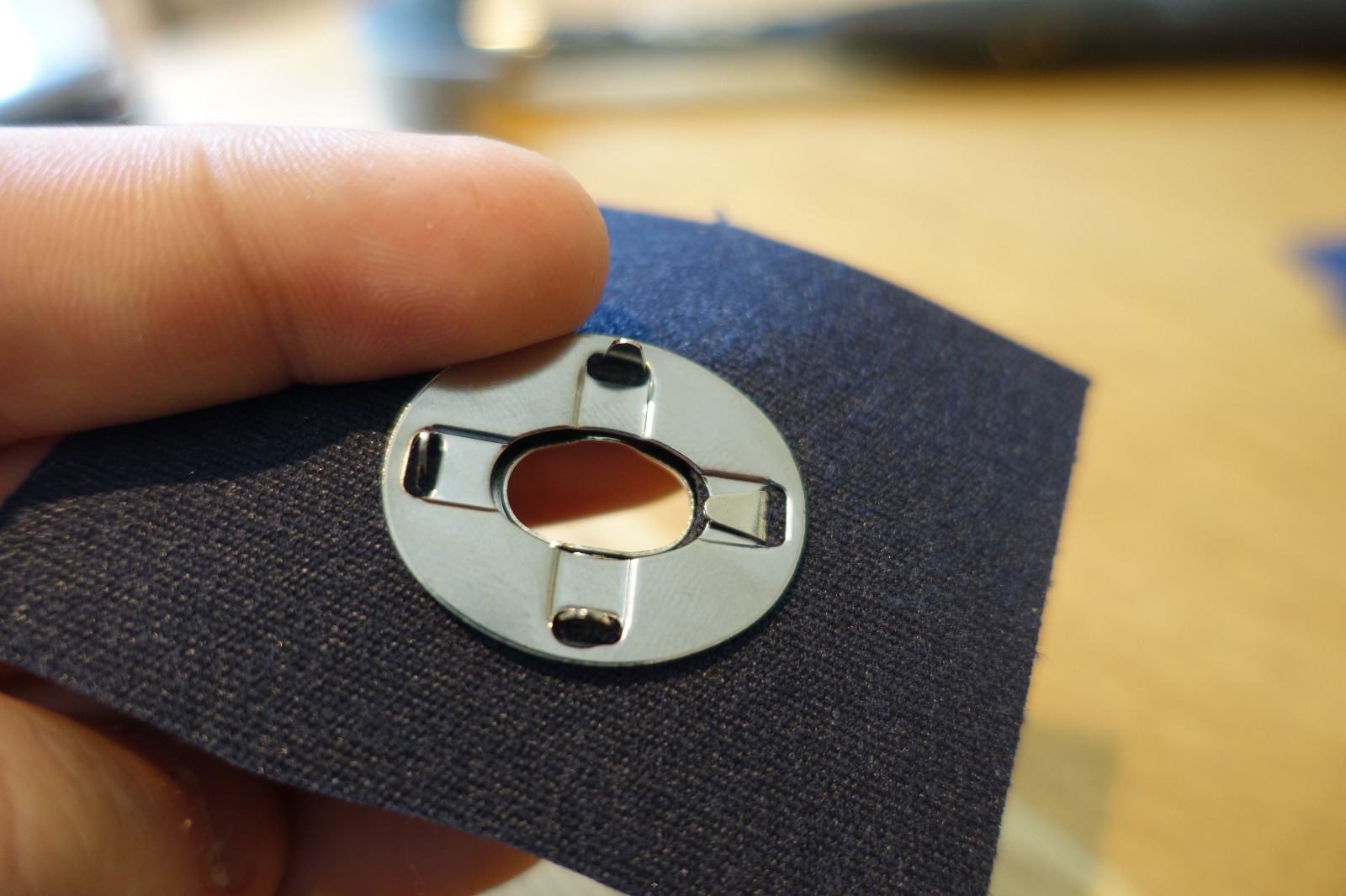 Turn button / common sense fastener hole punch cutting tool by J Clarke Marine