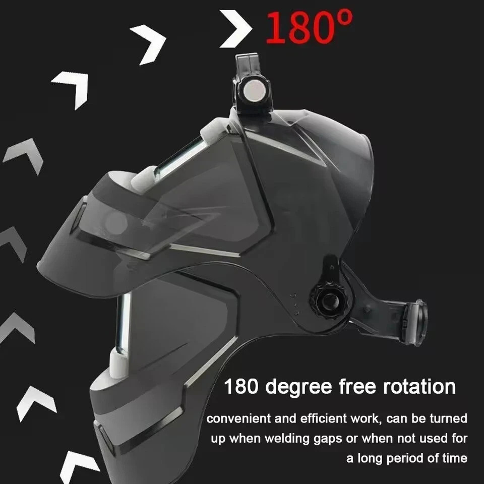 Solar Powered Auto Darkening Welding Helmet - Large View, True Color, High Temp