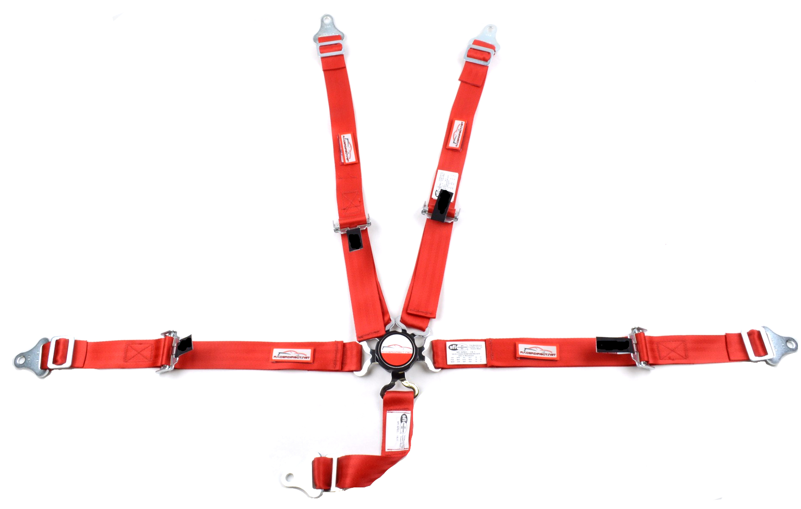 QUARTER MIDGET RACING HARNESS SFI 16.1 5 POINT CAM LOCK BELT FLAME RED