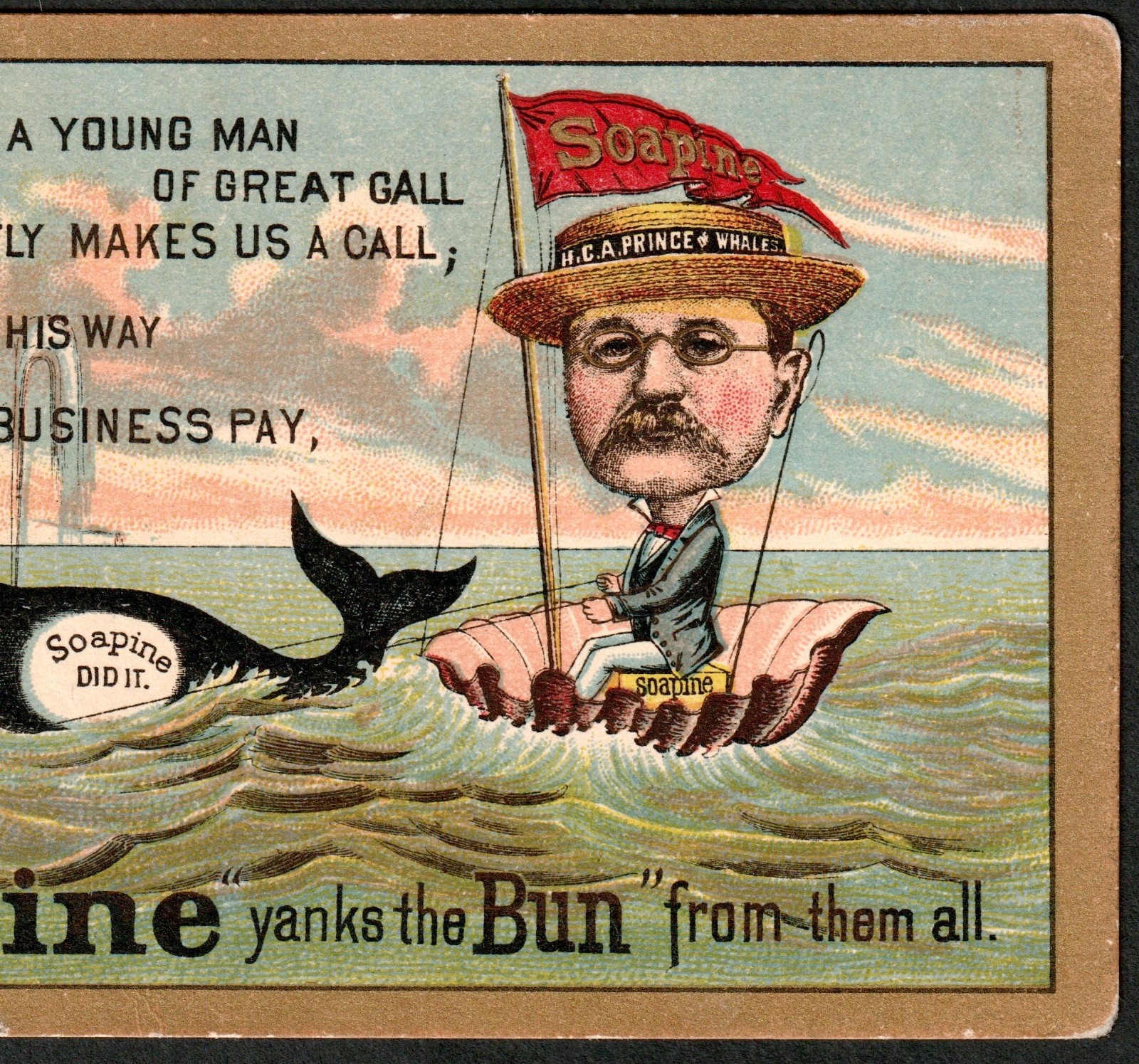 President Teddy Roosevelt as Prince of Whales 1800s Soapine Soap Trade Card j.US