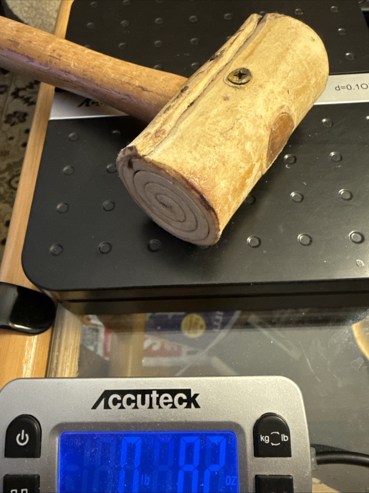 Rawhide Mallet 8.2 oz Total Weight 1-3/4”x3" 11-1/4” Long Medium size See Photos