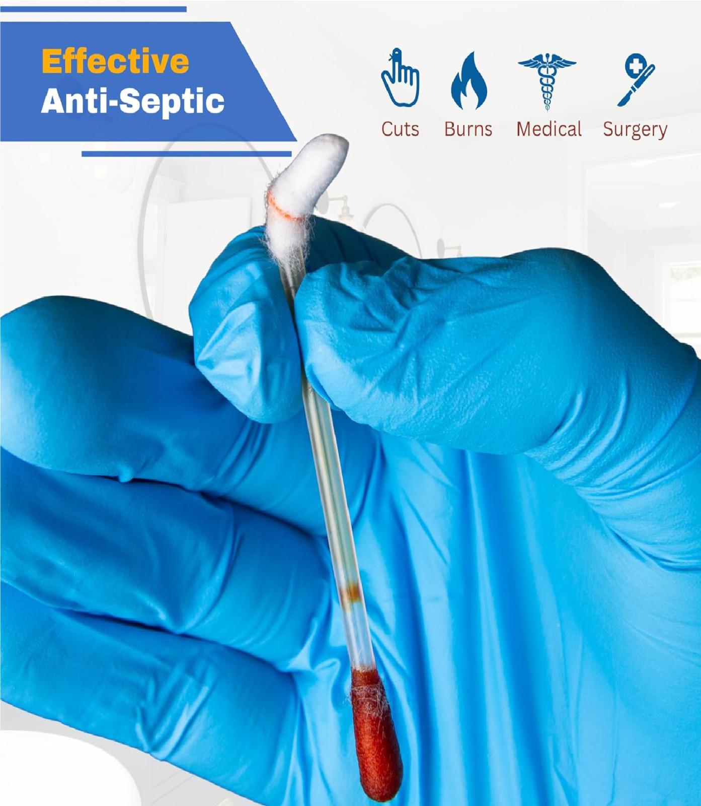 FrontLine Povidone Iodine Swabs, Antiseptic Swabsticks, Iodine SolutionBox of 50