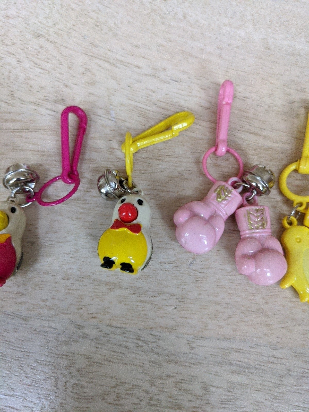 Lot Of 8 Vintage Plastic Clip On Bell Charms Saxophone Without Bell