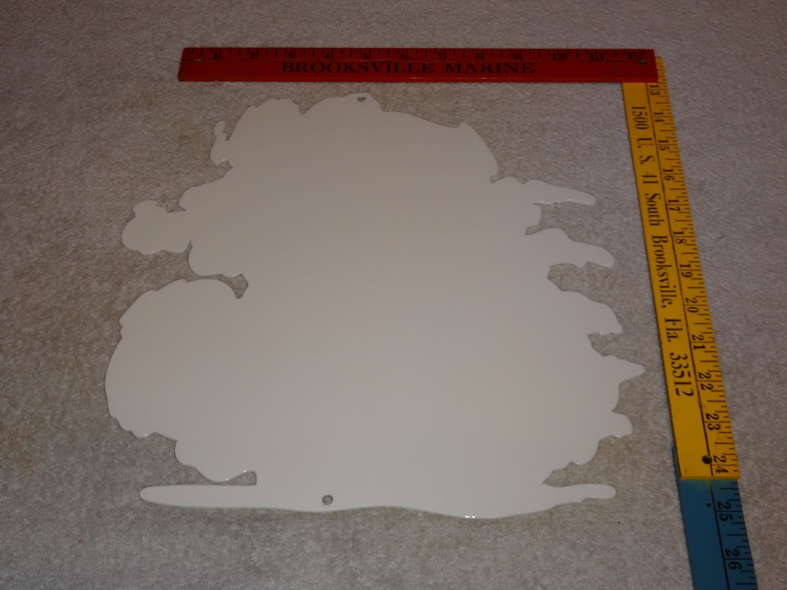 VINTAGE RATFINK RIDES MOTORCYCLE 12" PORCELAIN METAL RAT FINK GASOLINE OIL SIGN