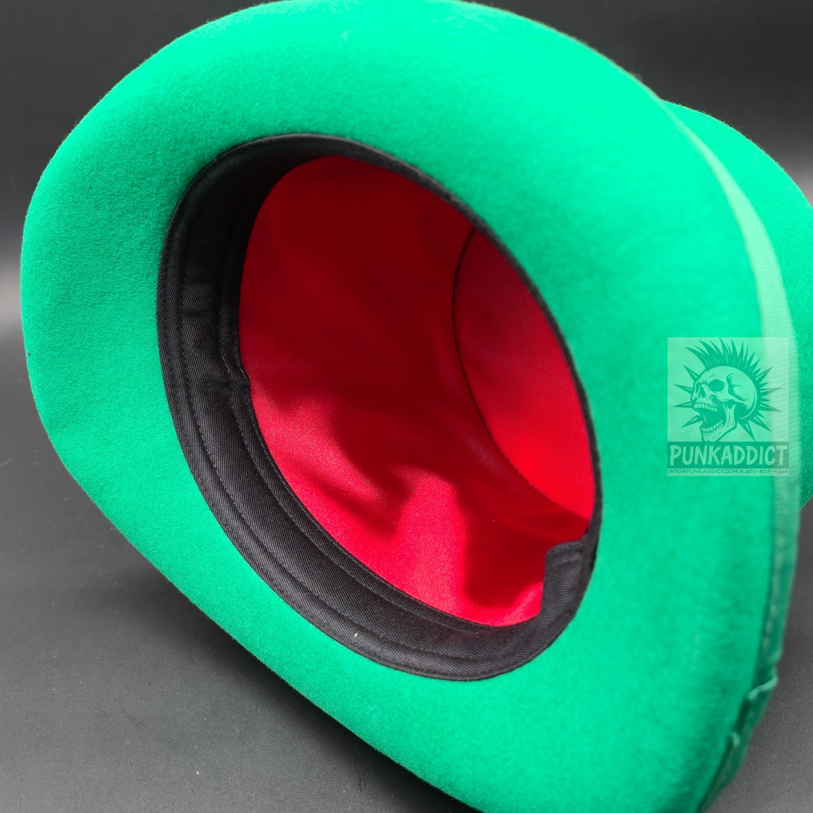 Black Top Hat Wool Felt Victorian Slash Mad Hatter Steampunk Rock Star USA