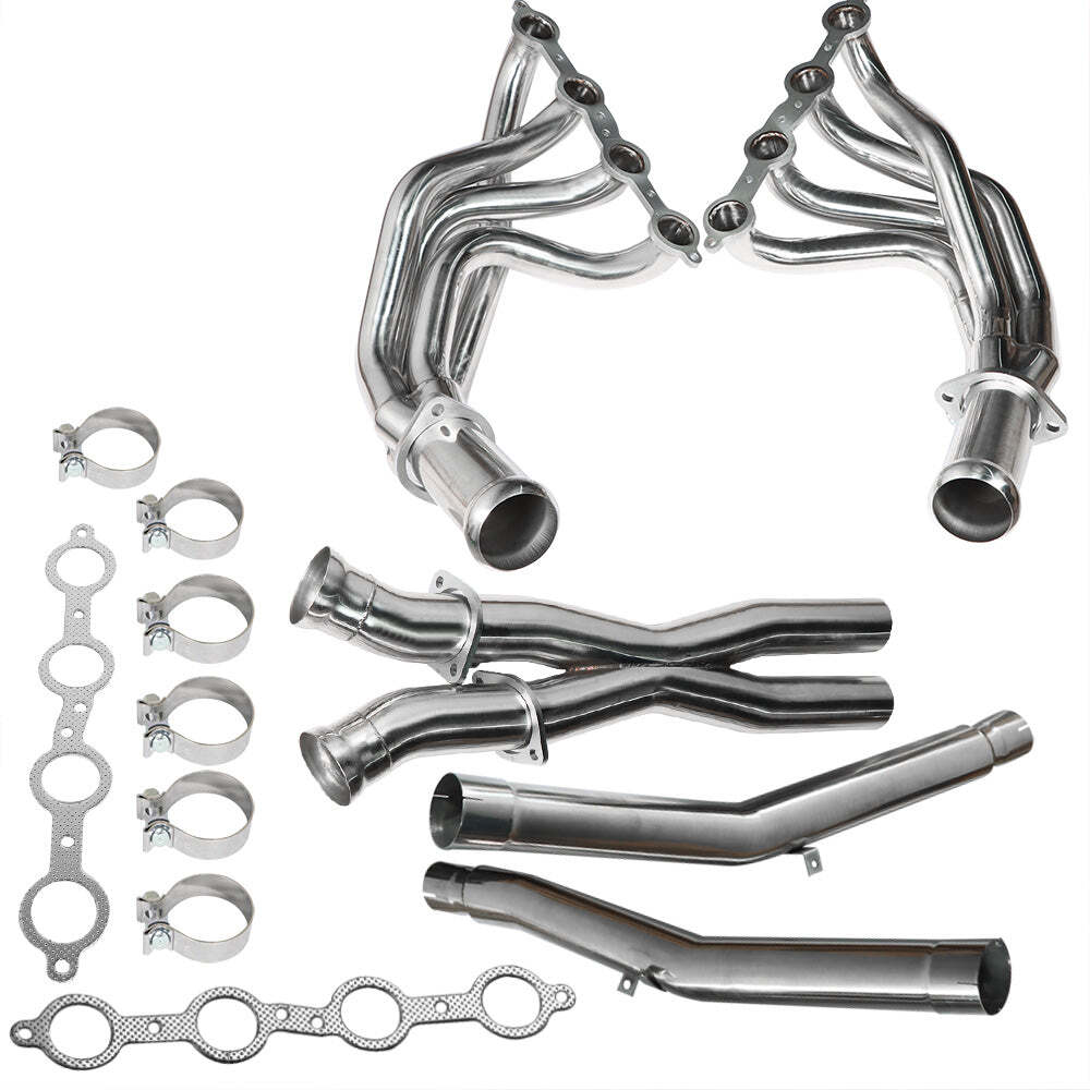 Stainless Exhaust Headers & X Pipe Kit For Chevy Corvette C6 LS2 LS3 2005-2013