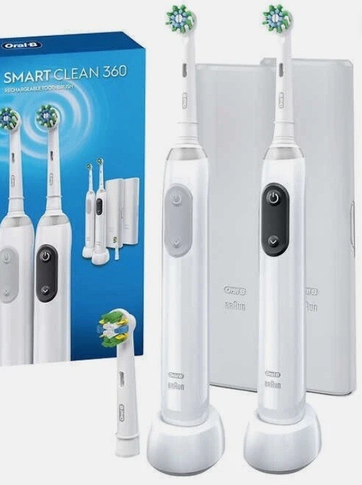 Oral-B Smart Clean 360 Rechargeable Toothbrush 2 3 Heads Travel Cases Chargers