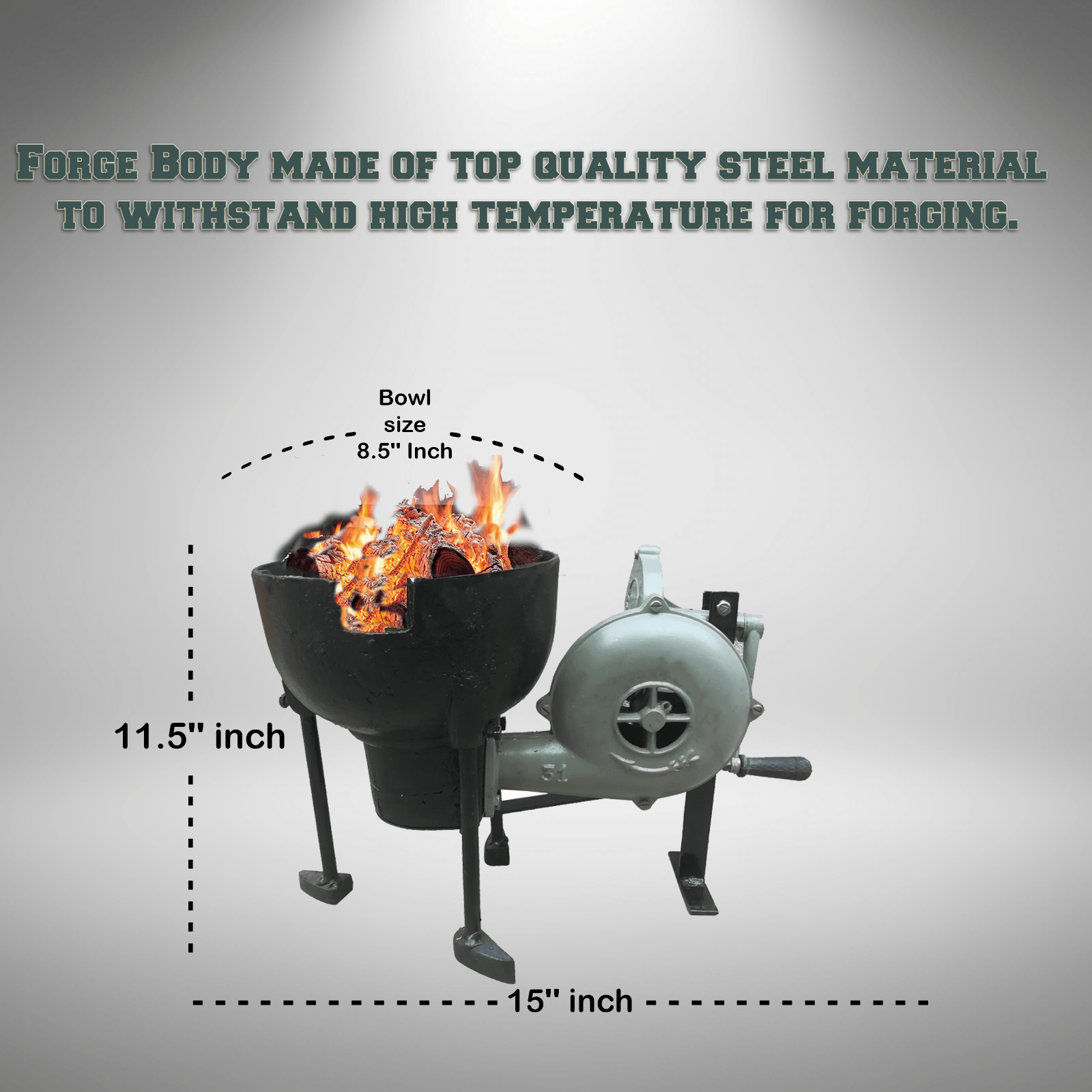 Blacksmith's Large Forge Furnace with Hand Blower Pedal Type Handle Fan Vintage