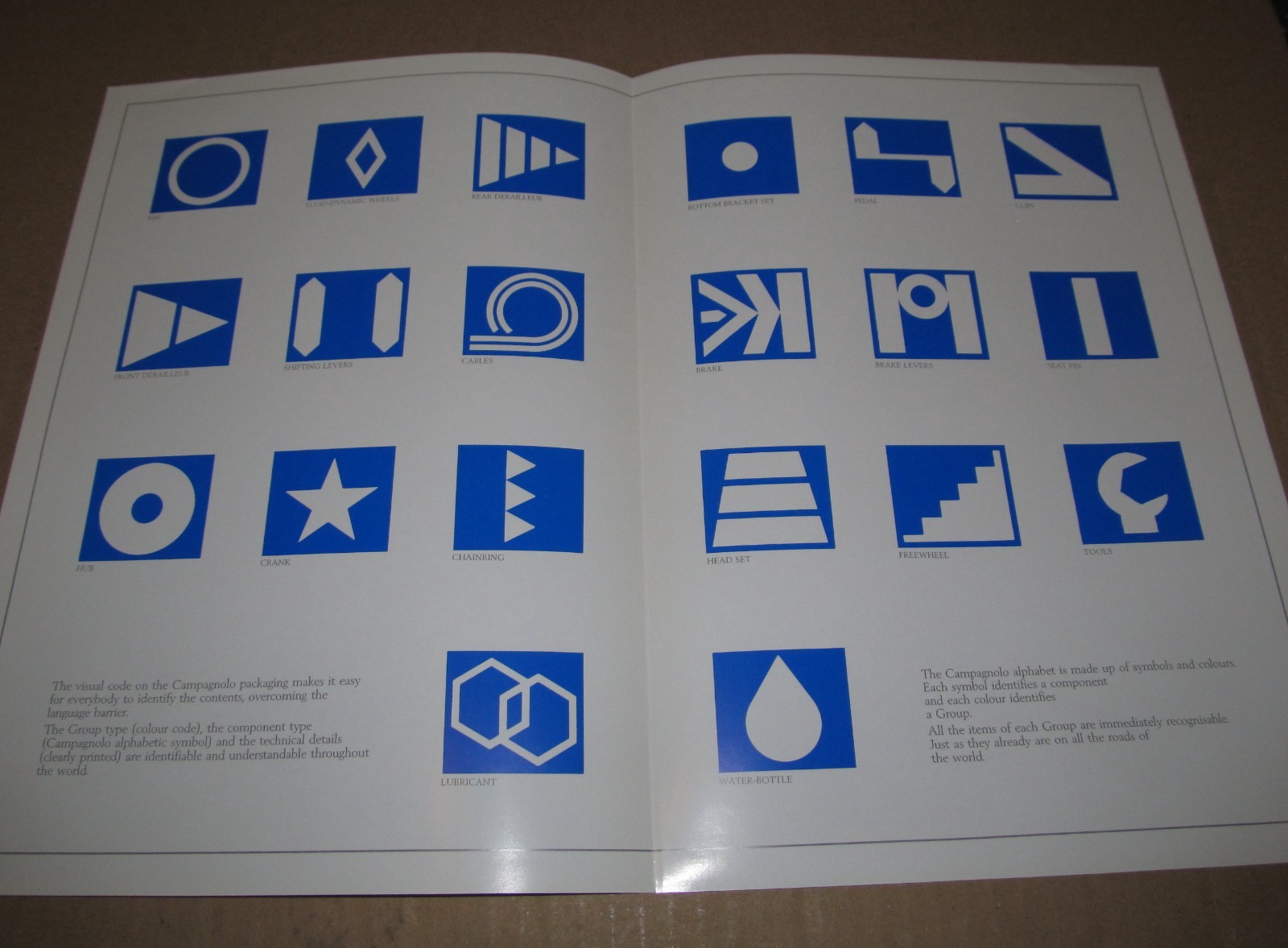 Campagnolo The Alphabet Icon Explanation Brochure 1980's