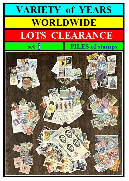 WORLDWIDE stamps-variety of years-set i-CLEARANCE-lots of stamps