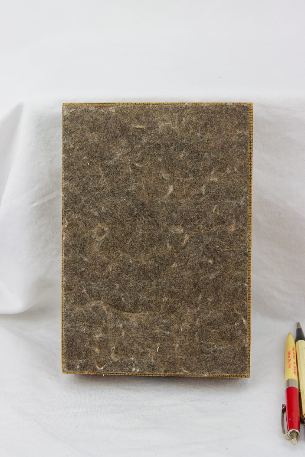 Oil, Trucking and Land Advert Items; Wood Box, Pencil Sharpener and Pens/Pencils