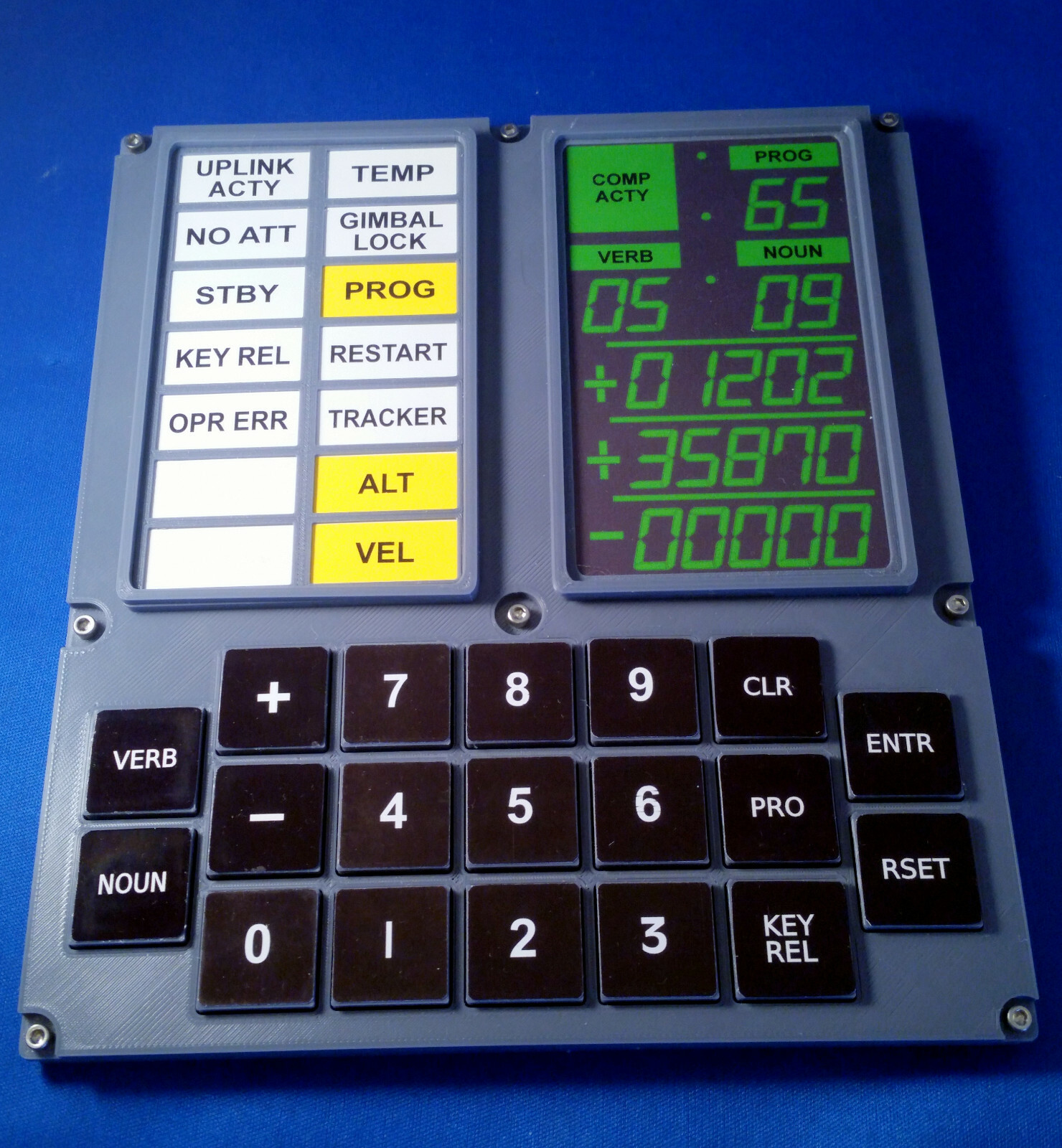 Apollo DSKY Navigation Computer Replica Plaque - Full Size Assembled