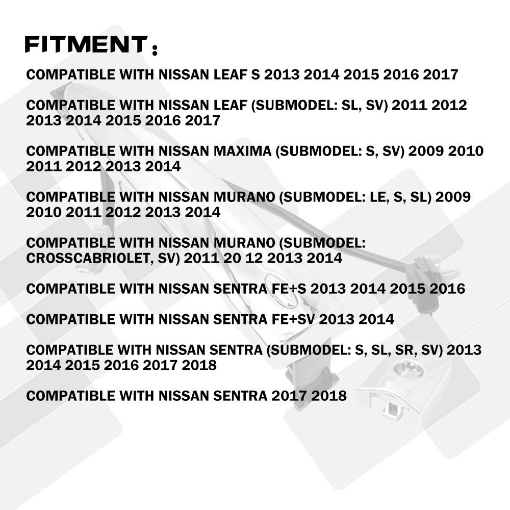 2X Front LH&RH Outside Door Handle Chrome For 2013-2018 Nissan Sentra S SL SR SV