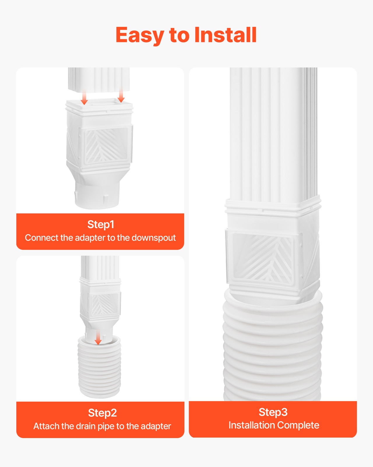 VEVOR Downspout Diverter Rainwater Collection Kit for 2x3 3x4