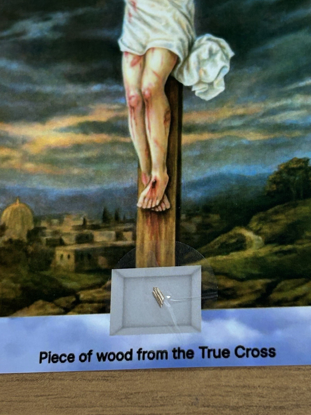 Piece Of Wood From The True Cross relic Catholic Church card