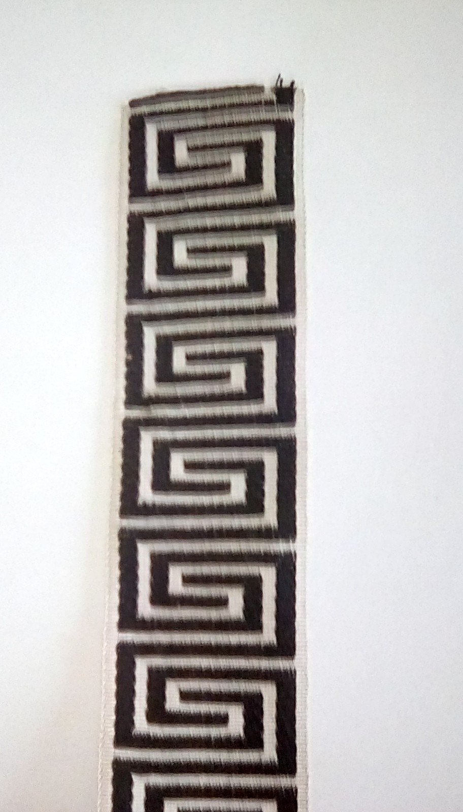 Stroheim Frabricut Greek Key Decorative Trim, Tape, Gimp Black & Natural NEW