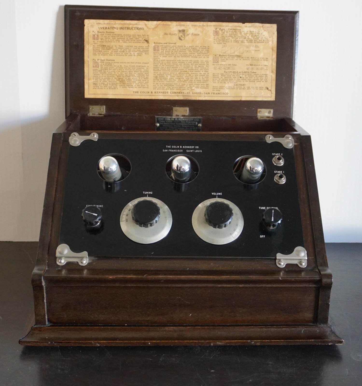 Museum Quality and Excellent Working 1923 Colin B. Kennedy Exposed Tube TRF