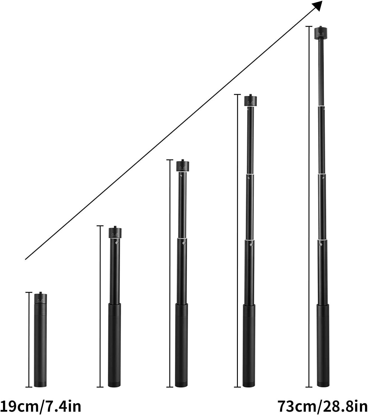 Action Camera Selfie Stick Telescopic Extension Pole for GoPro DJI Osmo Insta360