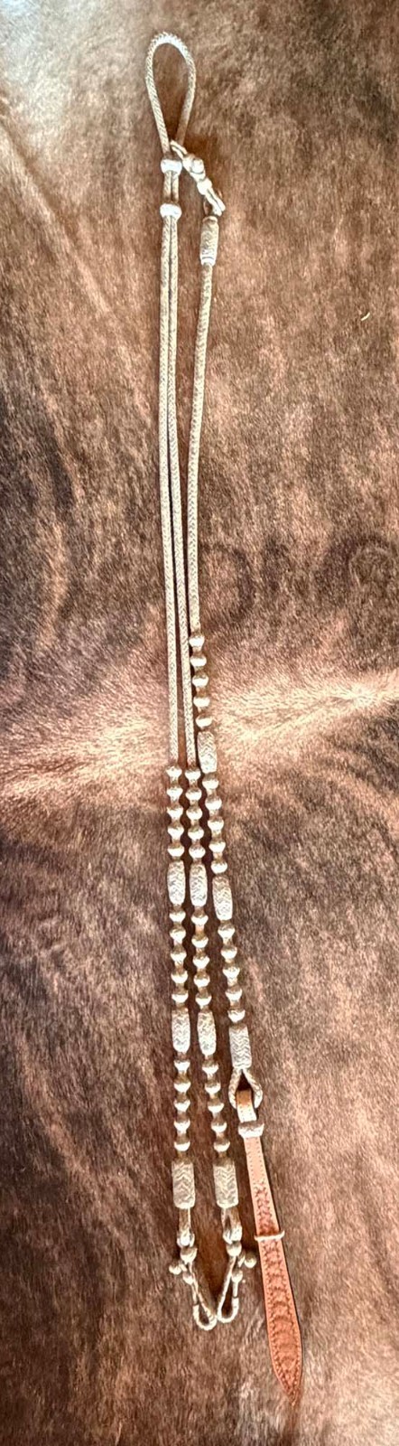 COWBOY Vaquero New 12 Plait WEIGHTED RAWHIDE ROMAL REINS By Steve Guitron Cowboy