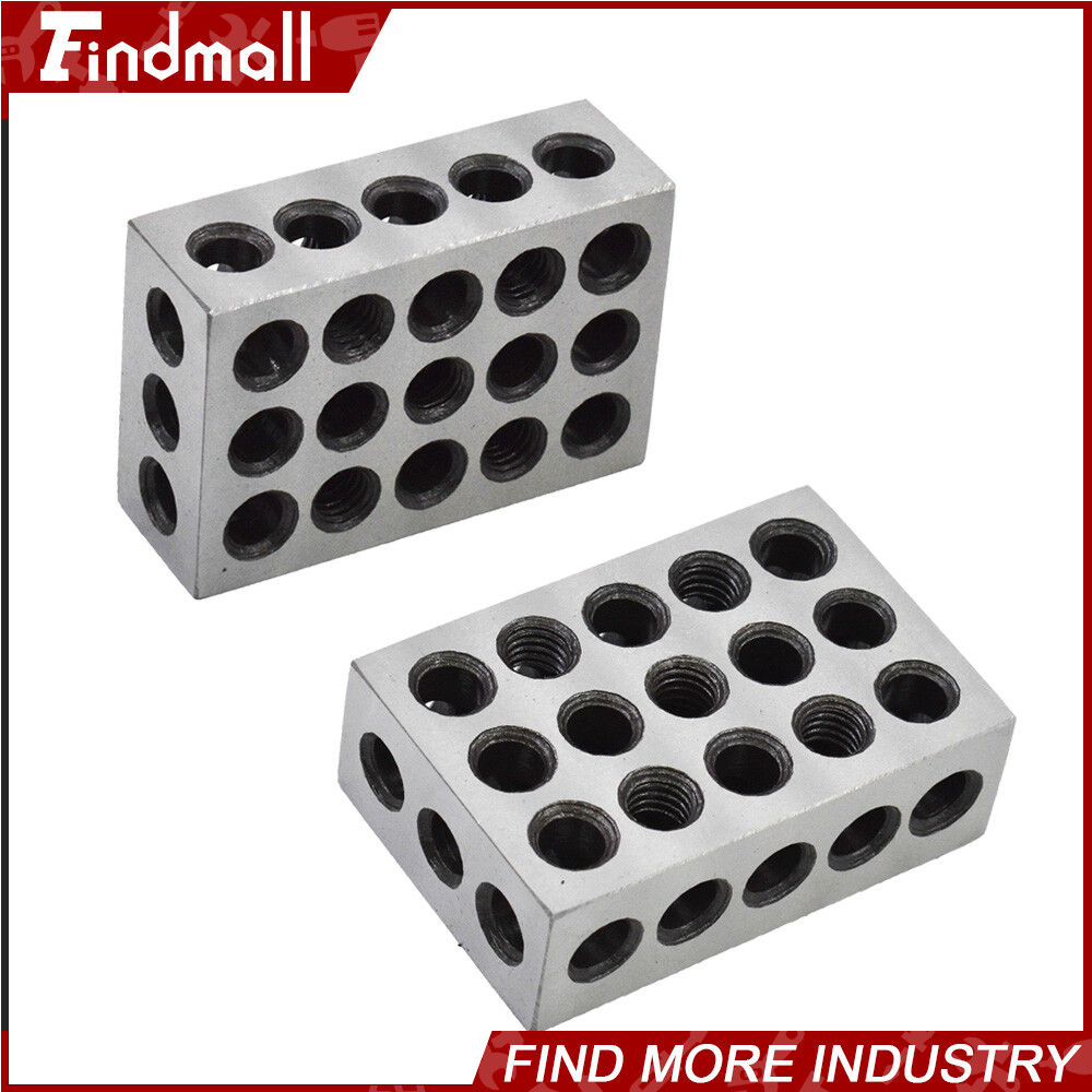2 Matched Pair Ultra Precision 1-2-3 Blocks 23 Holes .0001" Machinist 123 Jig