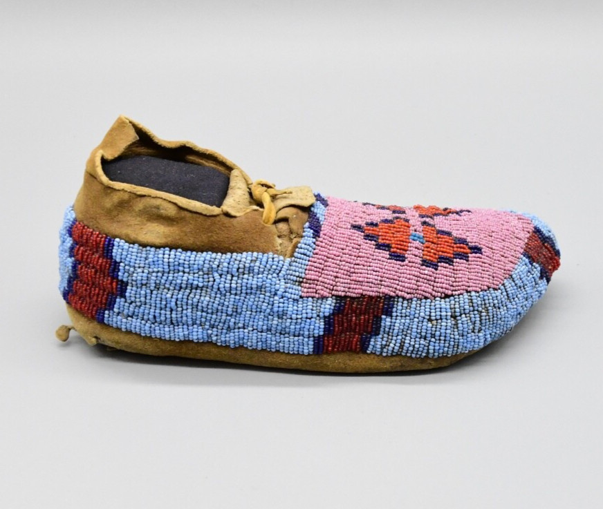 Gros Ventre Pair of Boy's Beaded Moccasins 1890s