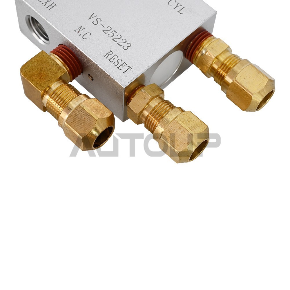 New 3-Way Auto Reset Valve w/Fittings Replaces For Hendrickson VS25224 VS25223