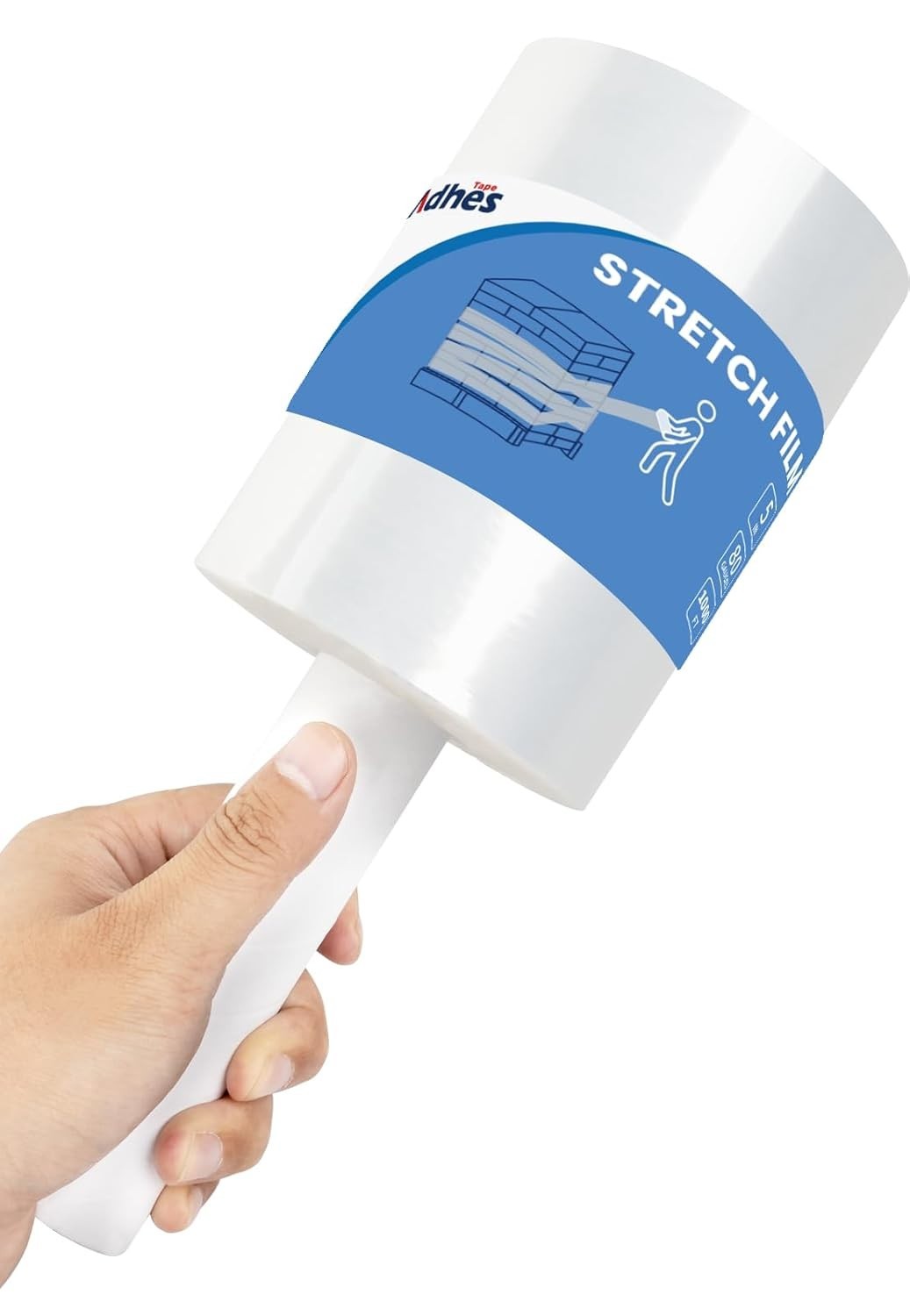 ADHES Mini Hand Stretch Wrap Film, 5 Inch x 1000 Feet 80 Gauge for Packing