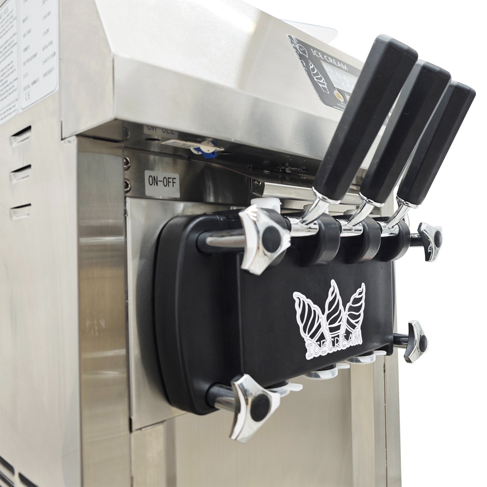 Ice Cream Machine 110V Commercial Soft Serve Ice Cream Maker 3.6L 2-Tank