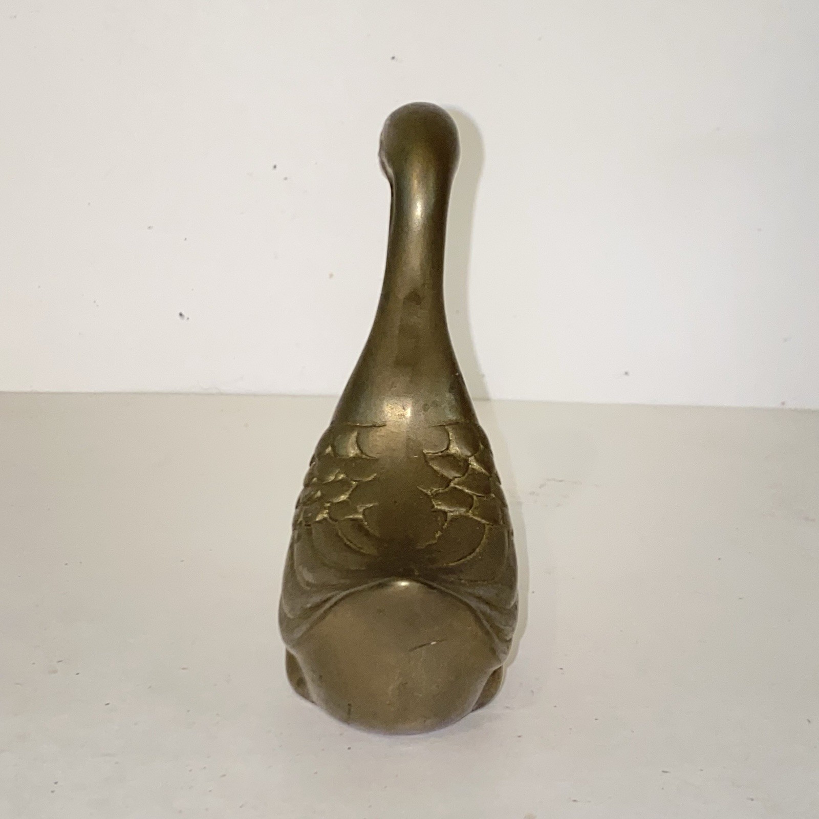 Vintage MCM Solid Brass Swan Goose Figurine