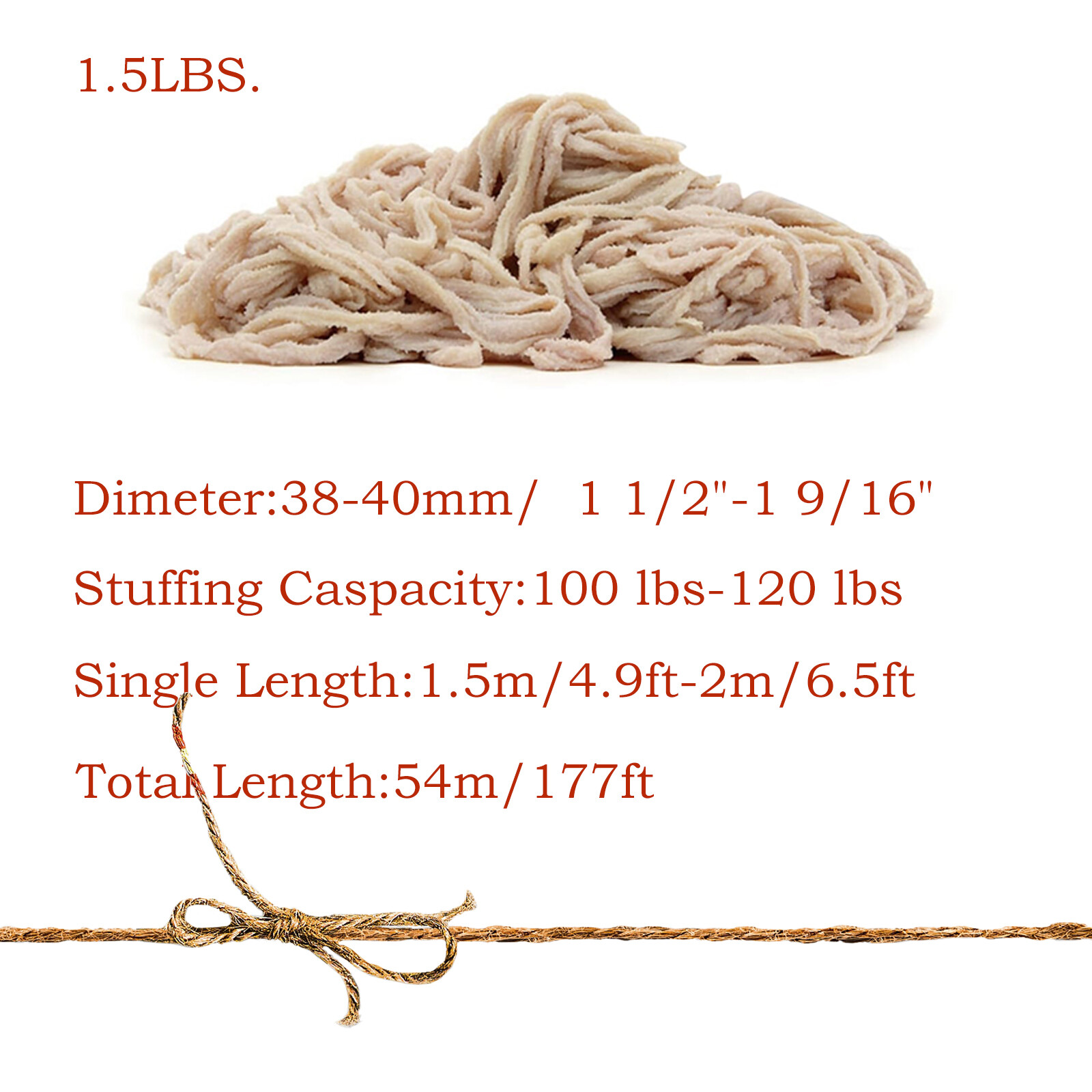 Natural Hog Casing, Natural Edible Sausage Casing for Home Sausage Making