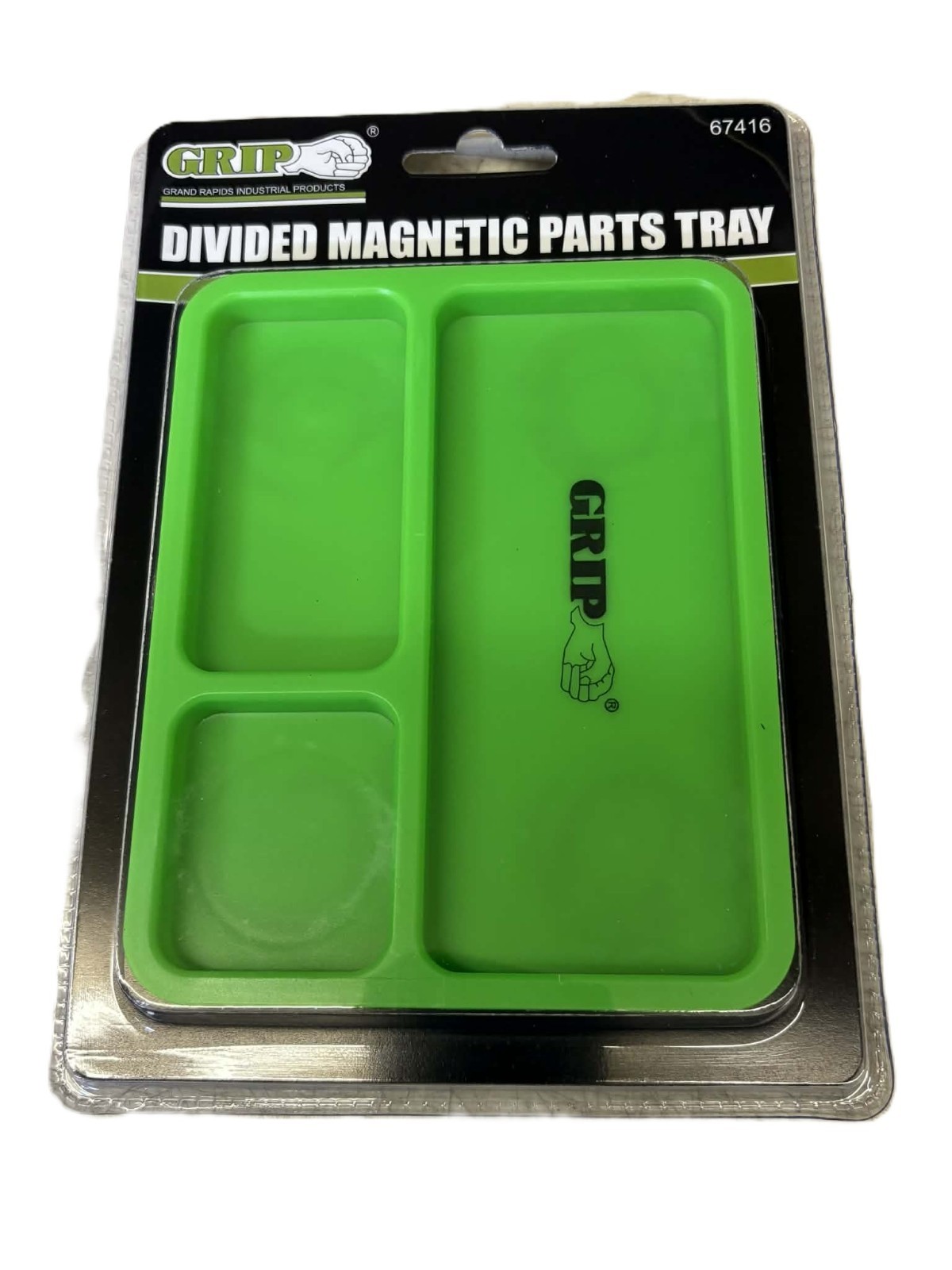 Grip Divided Magnetic Parts Tray 5.75"L x 4.75W 67416