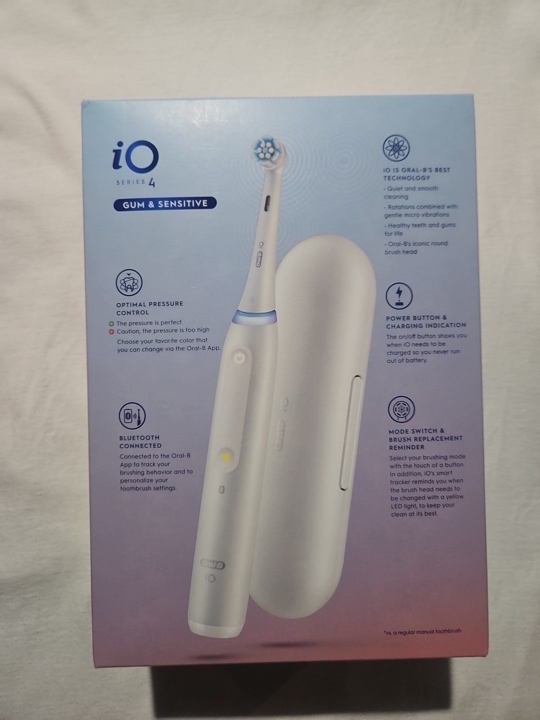 Oral-B iO Series 4 Gum Sensitive Care Rechargeable Electric Toothbrush White NEW