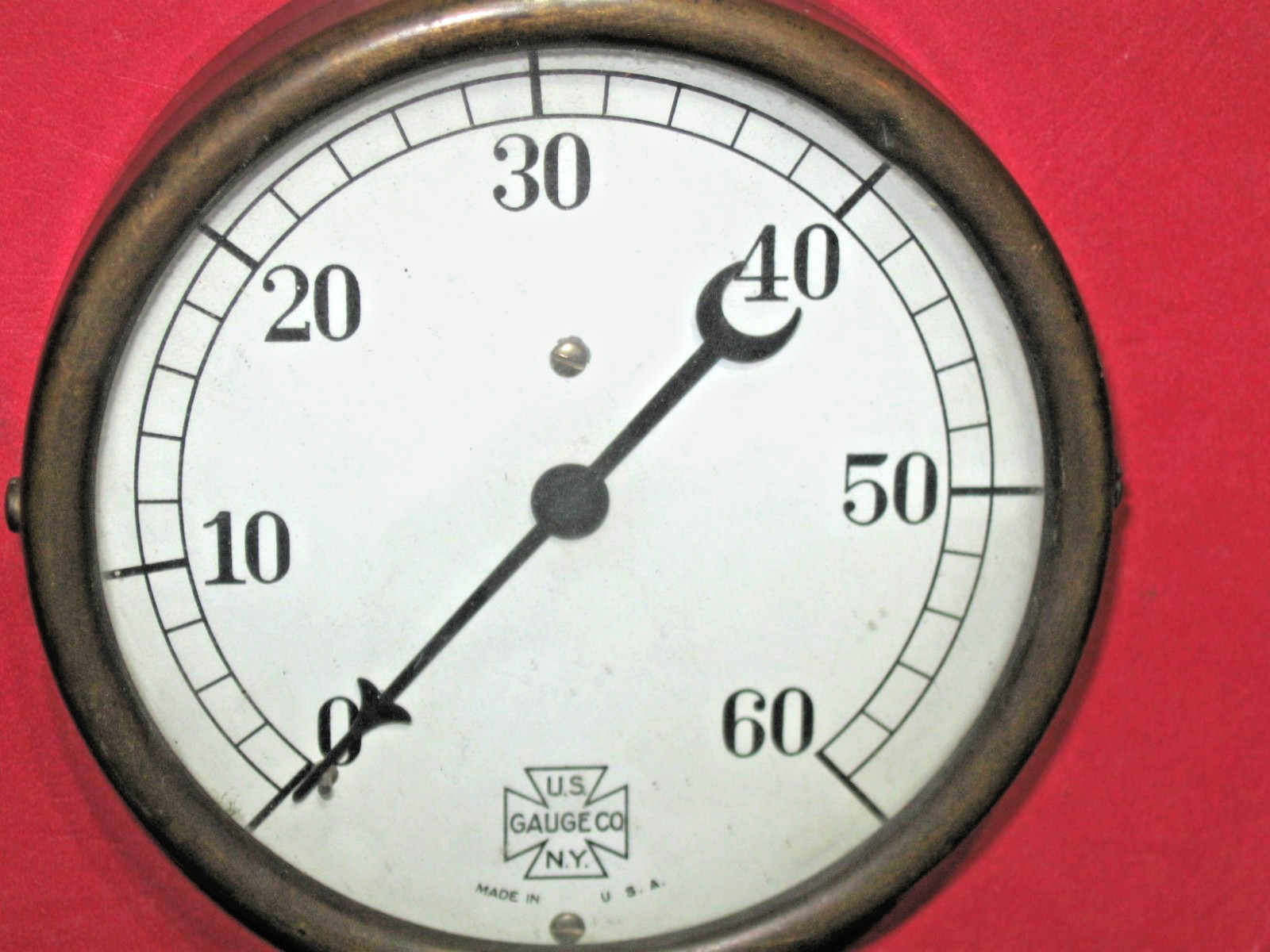 Antique US Gauge Co Brass Steam 60 PSI Gauge Boiler Engine GREAT STEAMPUNK