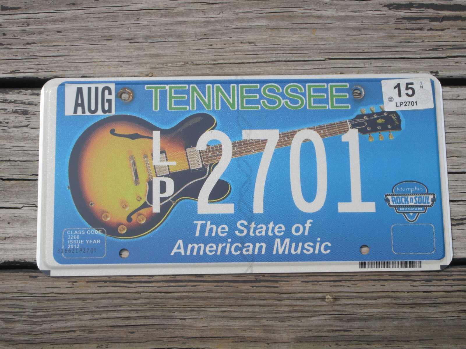 Tennessee Guitar License Plate Memphis Rock n Soul Museum American Music LP2701